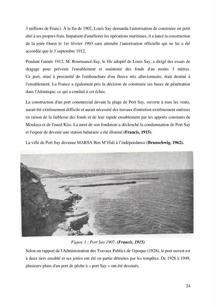 Ensablement du port de Marsa Ben M’Hidi (W. de Tlemcen) Etude hydro-sédimentaire et solutions