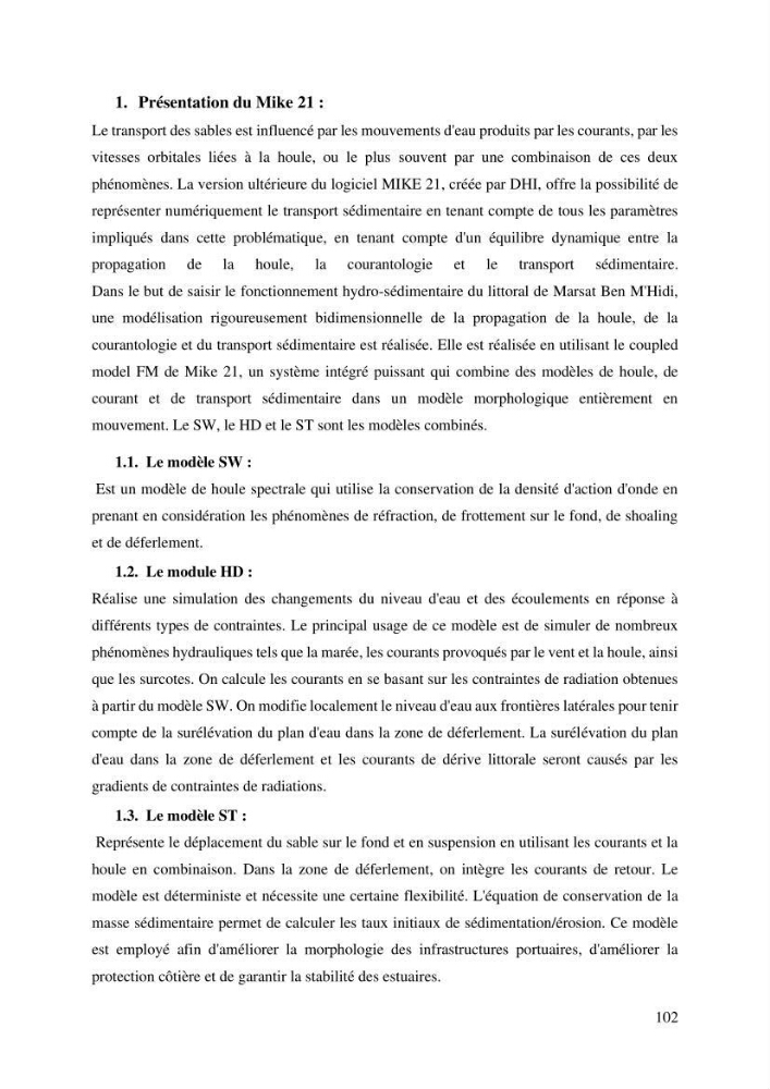 Ensablement du port de Marsa Ben M’Hidi (W. de Tlemcen) Etude hydro-sédimentaire et solutions