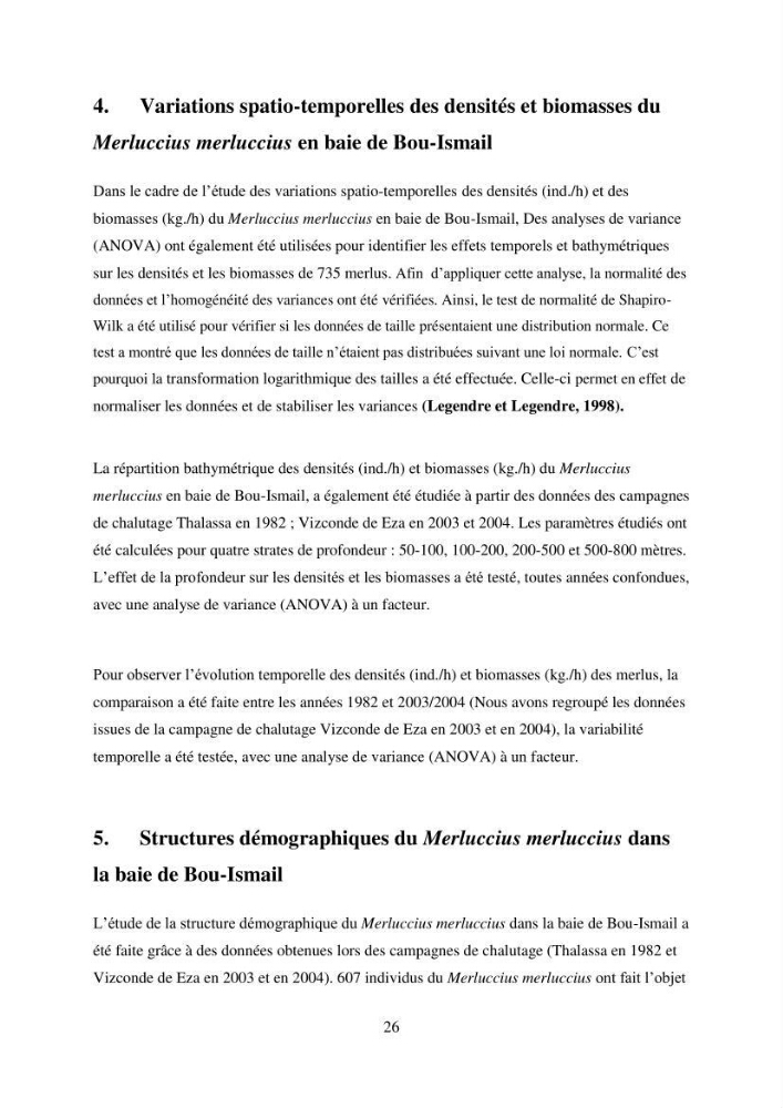 Utilisation d’un SIG (Système d’Information Géographique) dans un modèle de distribution d’une espèce: le cas de Merluccius merluccius (Linnaeus, 1758); le merlu européen de la baie de Bou-Ismail