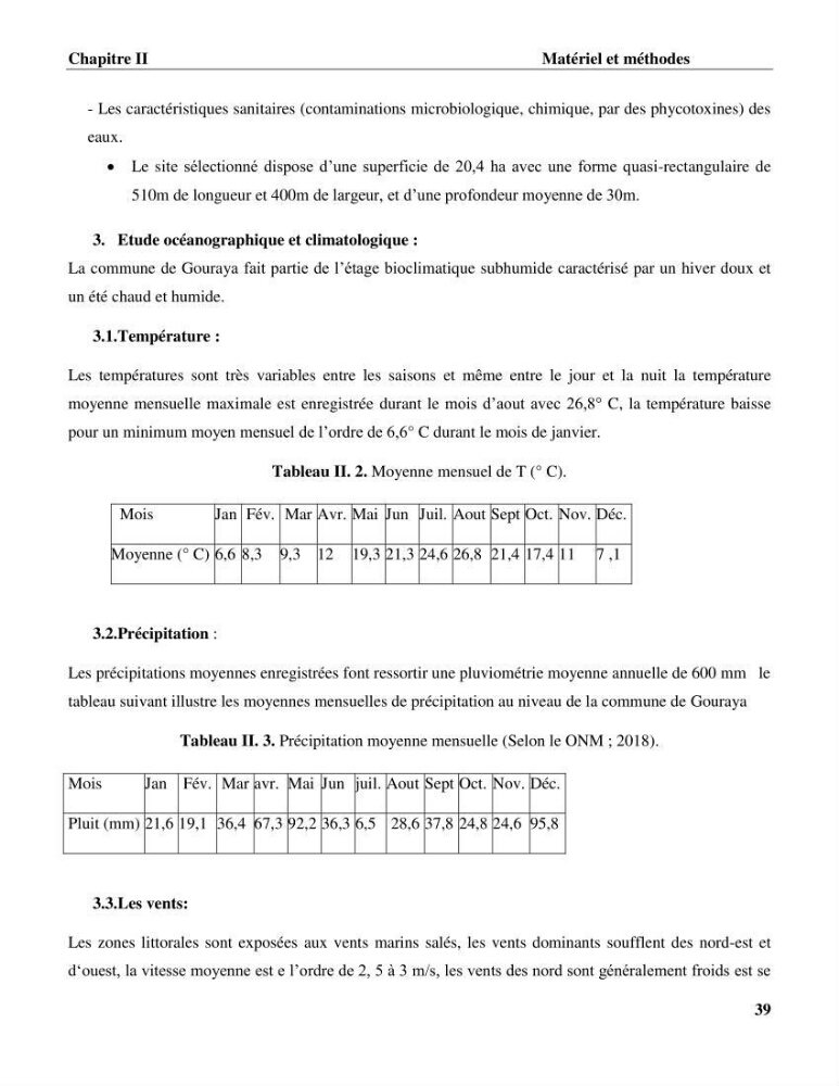 Contribution a la mise en place d.un systeme d\'elevage en cages flottantes du loup de mer et de la daurade royale au niveau de Gouraya (wilaya de Tipaza).: