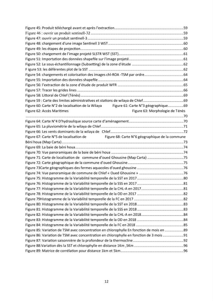 Apport de la télédétection multi spectrale des eaux littorales turbides Pour l’étude de la chlorophylle et la qualité des eaux marines Le long de la cote algérienne (Ouest)