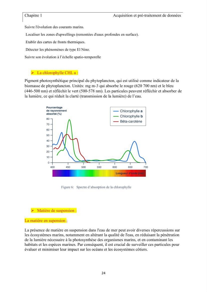 Apport de la télédétection multi spectrale des eaux littorales turbides Pour l’étude de la chlorophylle et la qualité des eaux marines Le long de la cote algérienne (Ouest)