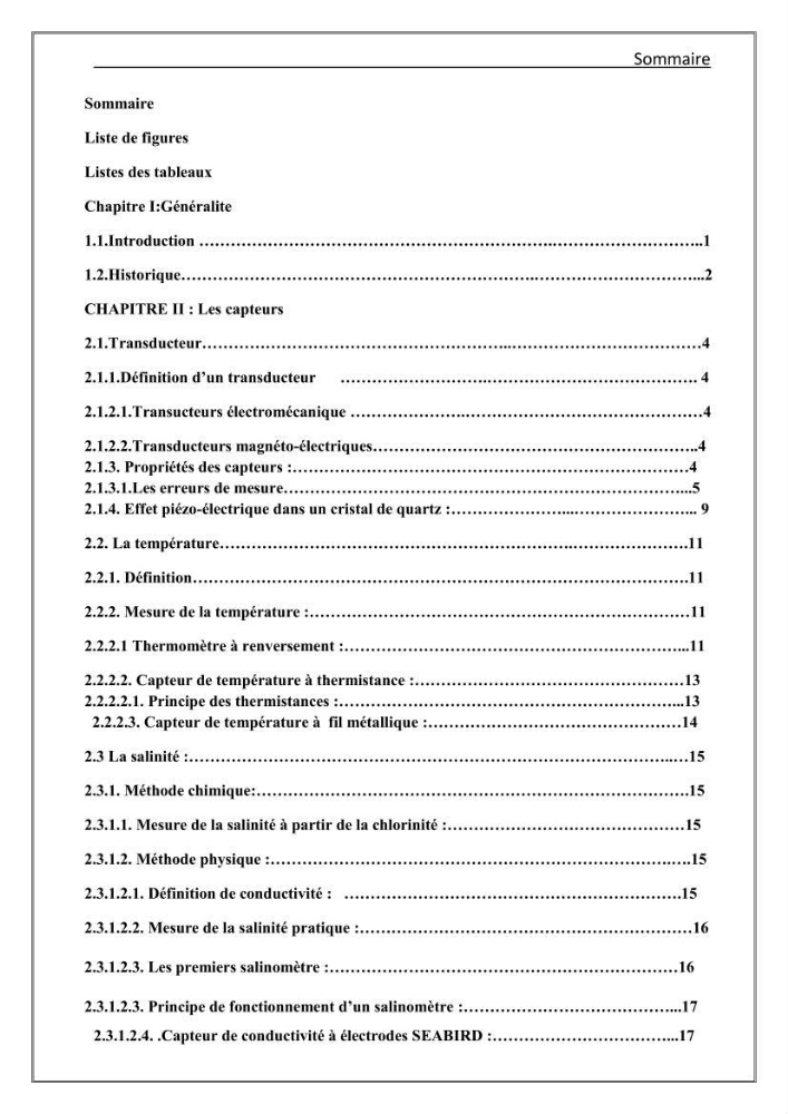 Les instrumests et les équipements utilisés en océanographie physique
