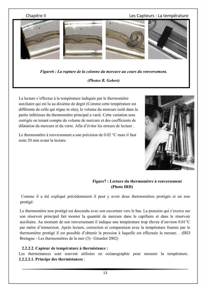 Les instrumests et les équipements utilisés en océanographie physique
