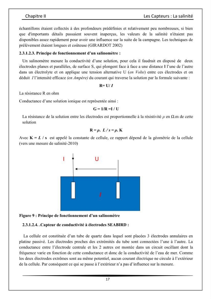 Les instrumests et les équipements utilisés en océanographie physique