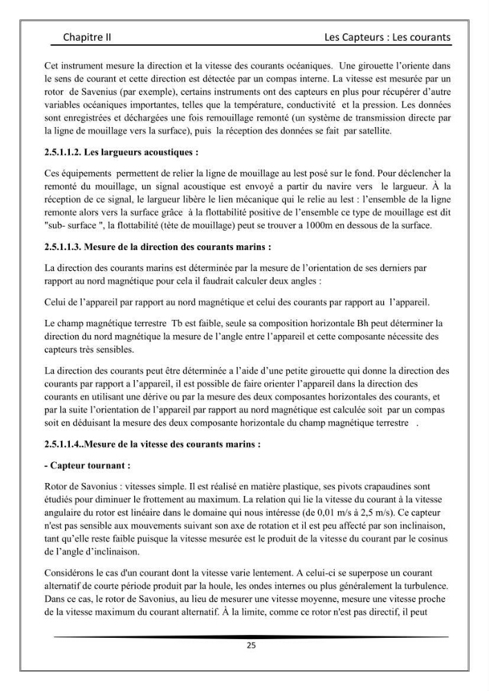 Les instrumests et les équipements utilisés en océanographie physique