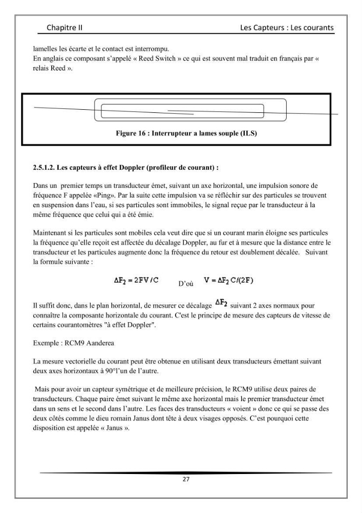 Les instrumests et les équipements utilisés en océanographie physique