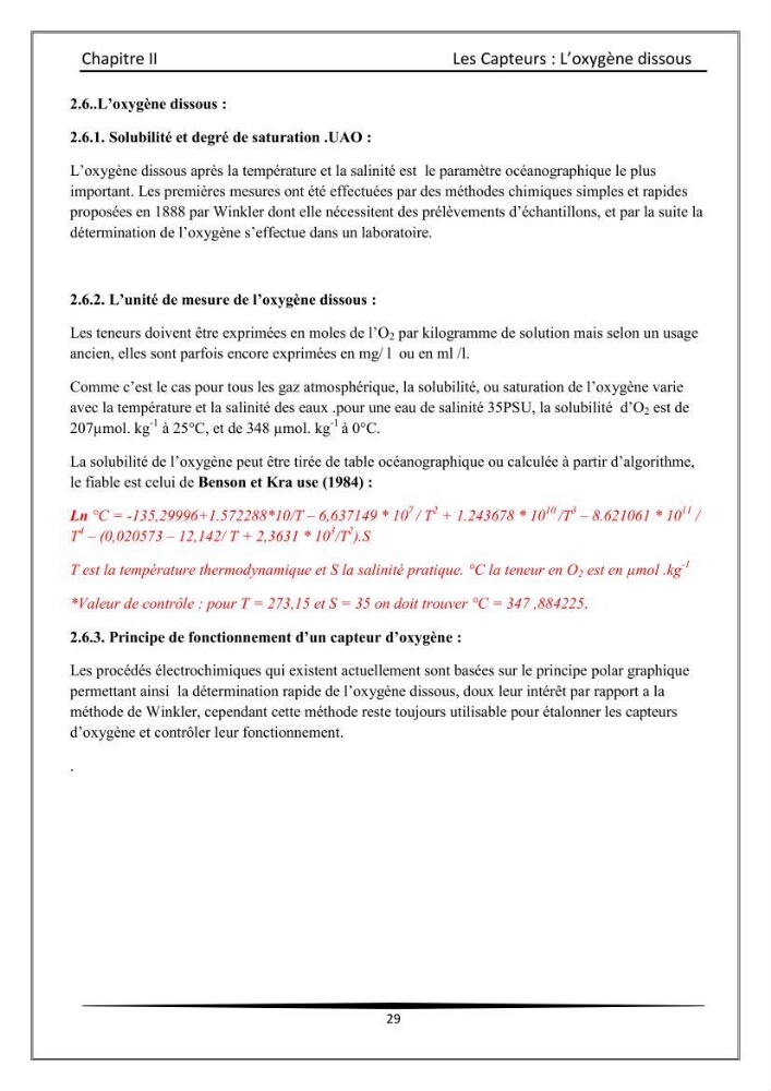 Les instrumests et les équipements utilisés en océanographie physique