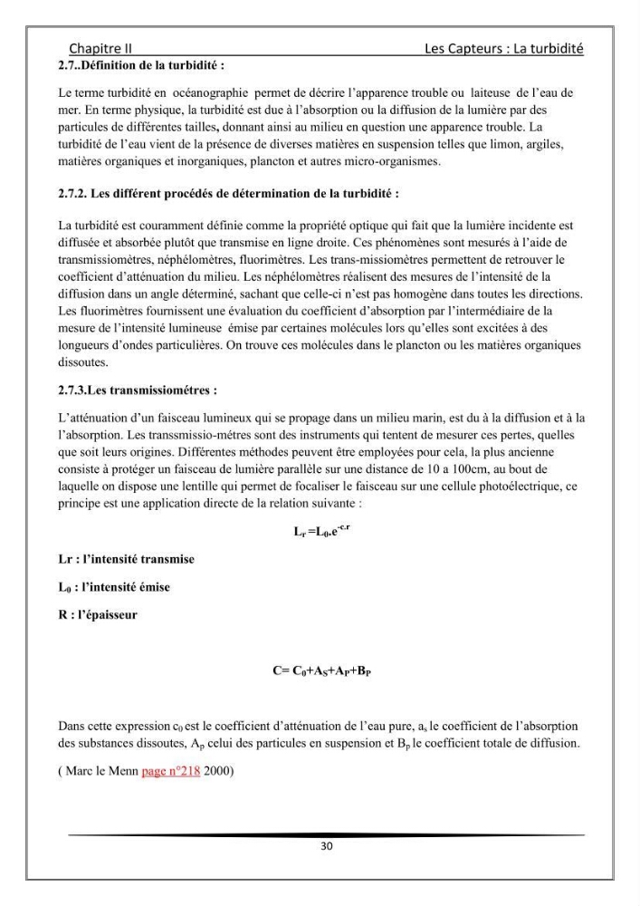 Les instrumests et les équipements utilisés en océanographie physique