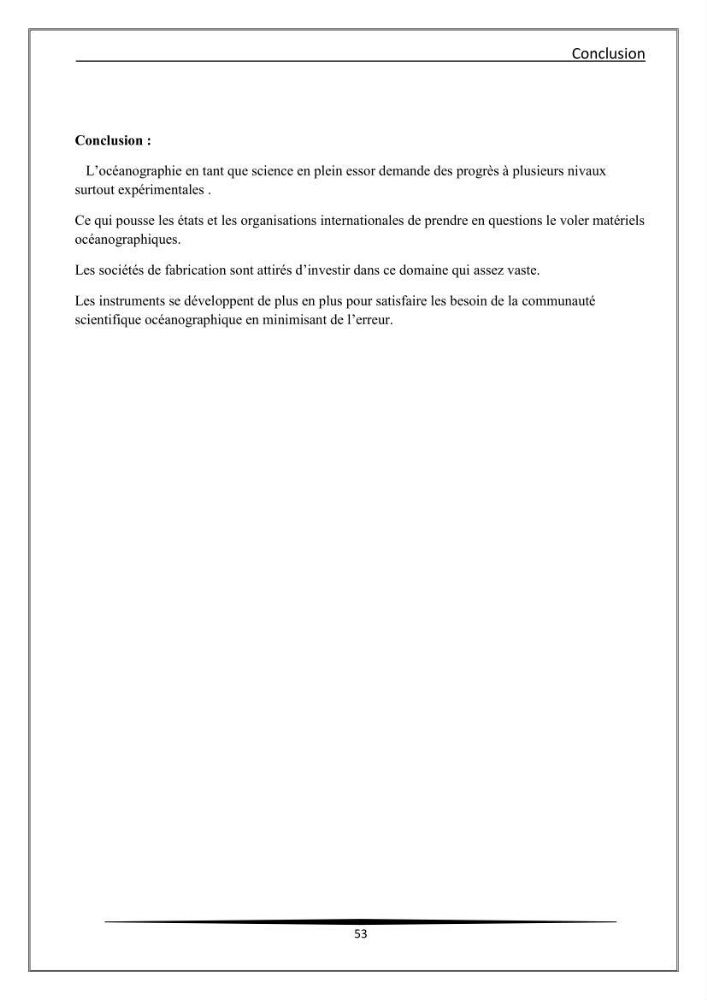 Les instrumests et les équipements utilisés en océanographie physique