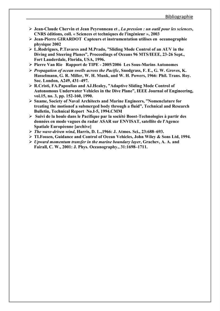 Les instrumests et les équipements utilisés en océanographie physique