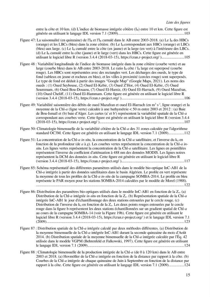Etude par télédétection et mesures in situ des efflorescences algales et de la matière en suspension dans le Bassin Algérien