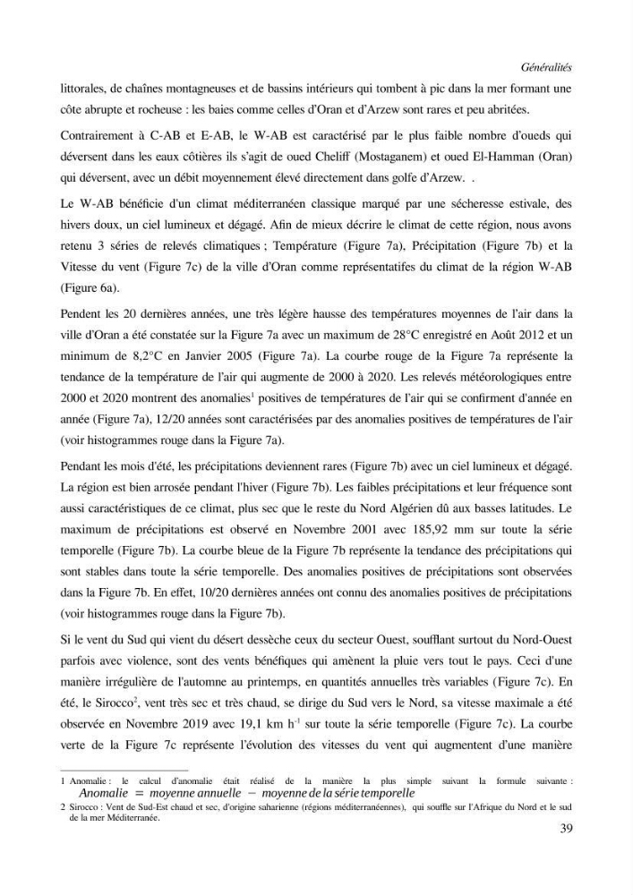 Etude par télédétection et mesures in situ des efflorescences algales et de la matière en suspension dans le Bassin Algérien