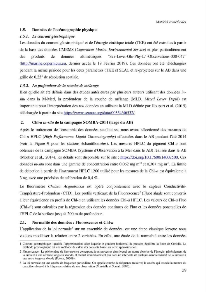 Etude par télédétection et mesures in situ des efflorescences algales et de la matière en suspension dans le Bassin Algérien