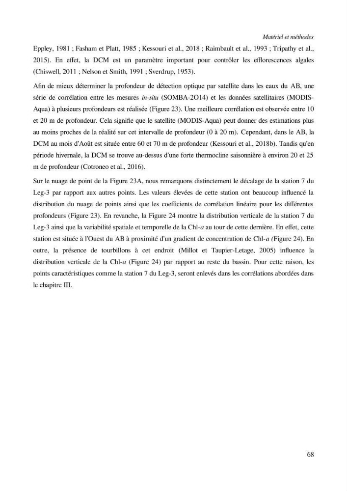 Etude par télédétection et mesures in situ des efflorescences algales et de la matière en suspension dans le Bassin Algérien