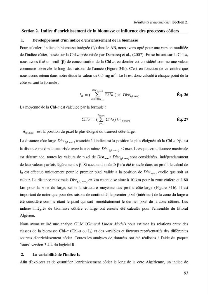 Etude par télédétection et mesures in situ des efflorescences algales et de la matière en suspension dans le Bassin Algérien