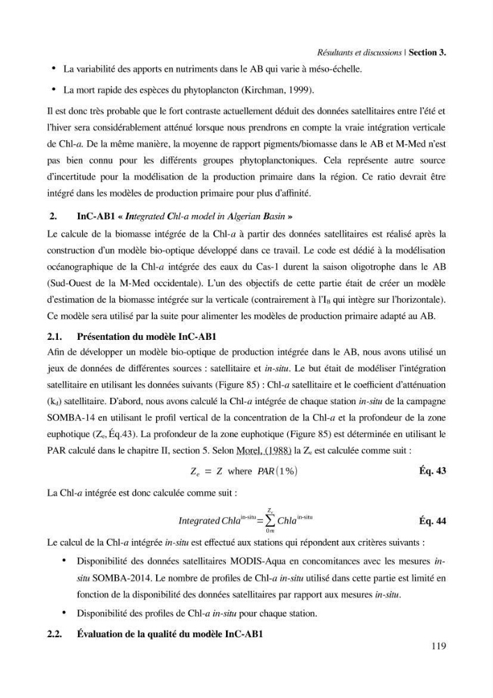 Etude par télédétection et mesures in situ des efflorescences algales et de la matière en suspension dans le Bassin Algérien