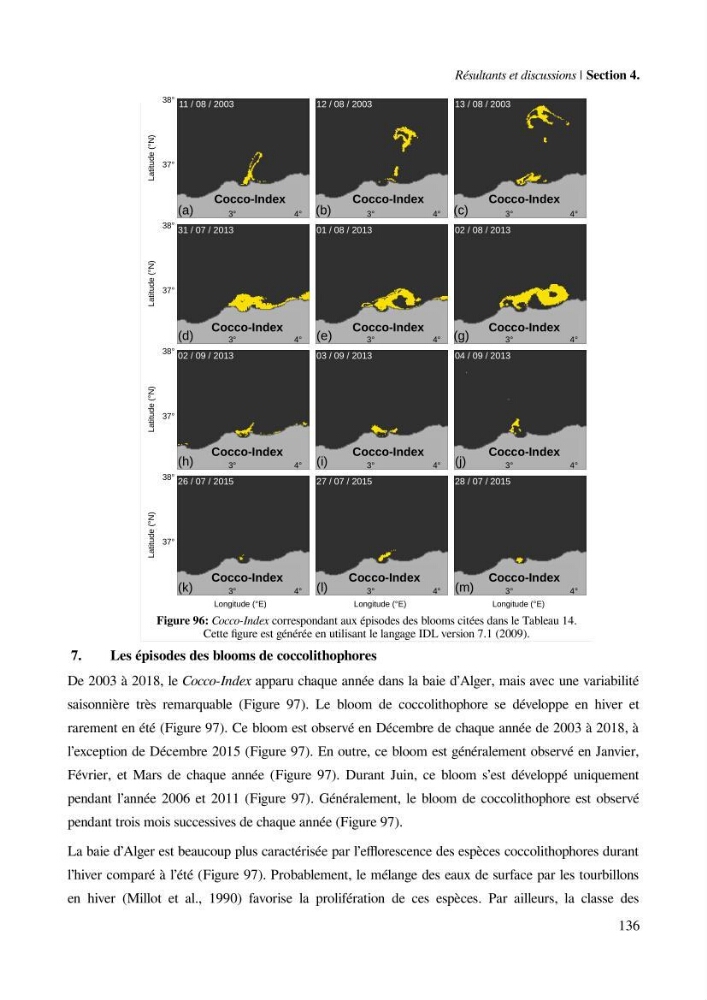 Etude par télédétection et mesures in situ des efflorescences algales et de la matière en suspension dans le Bassin Algérien
