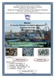 L'étude de la rentabilité économique des unités de pêche (cas des sardiniers du port d'alger):