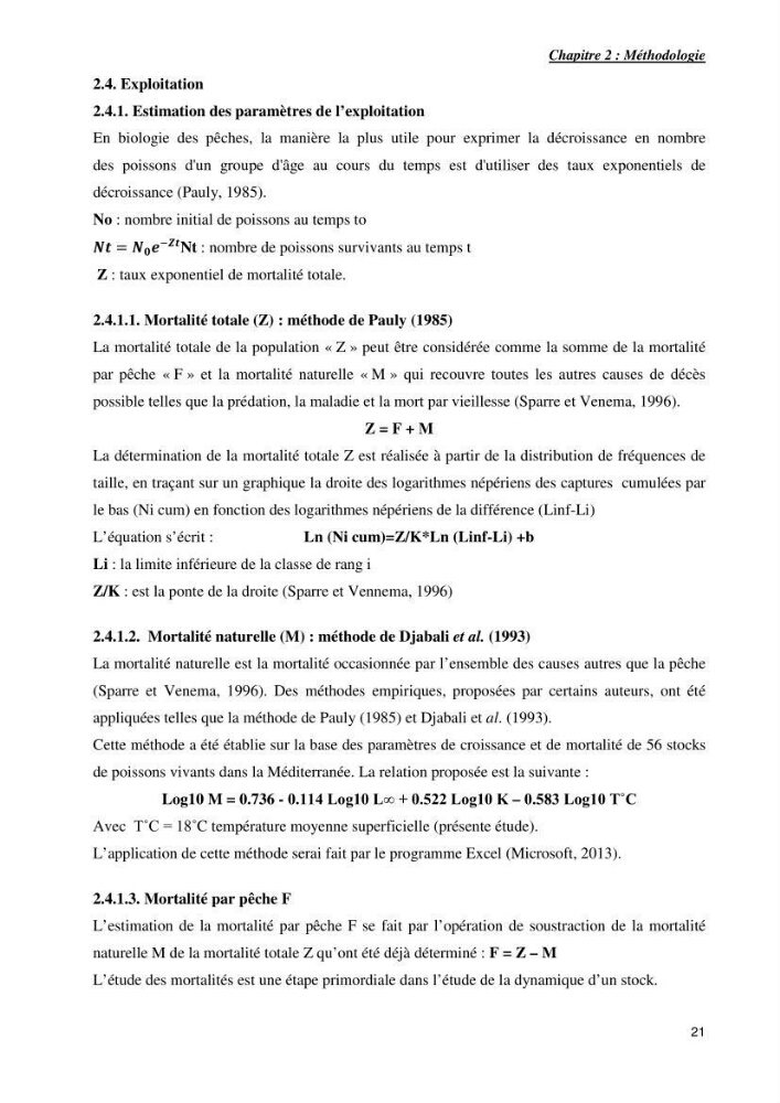 Contribution a l\'étude de l\'age, de la croissance et de l\'exploitation de symphodus tinca linnaeus,1758,dans la région centr algerienne.: