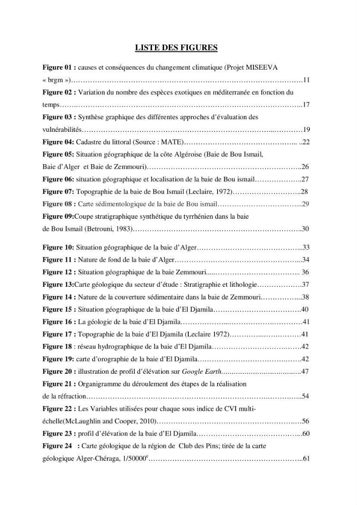 Evaluation de la vulnérabilité des côtes du littoral centre