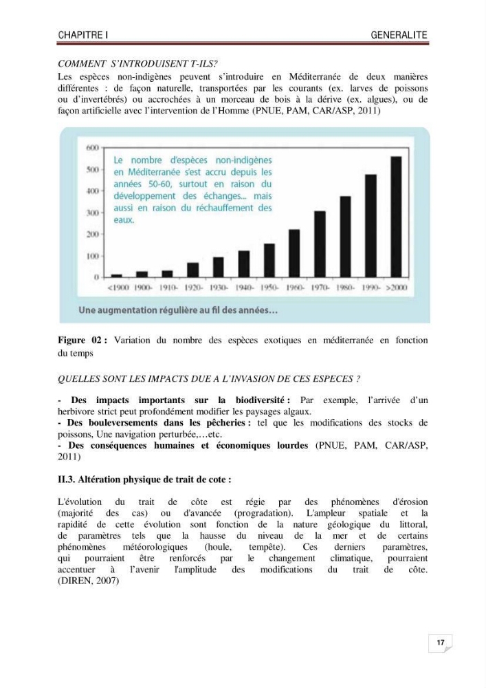 Evaluation de la vulnérabilité des côtes du littoral centre