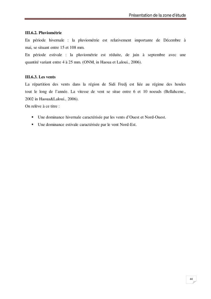Evaluation de la vulnérabilité des côtes du littoral centre