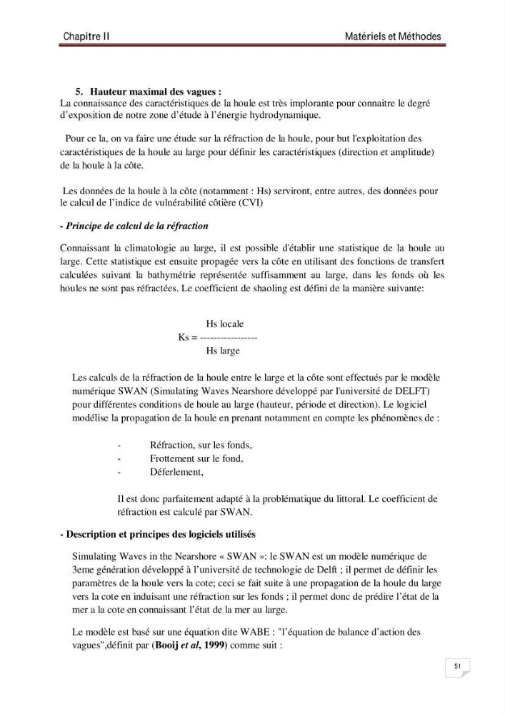 Evaluation de la vulnérabilité des côtes du littoral centre