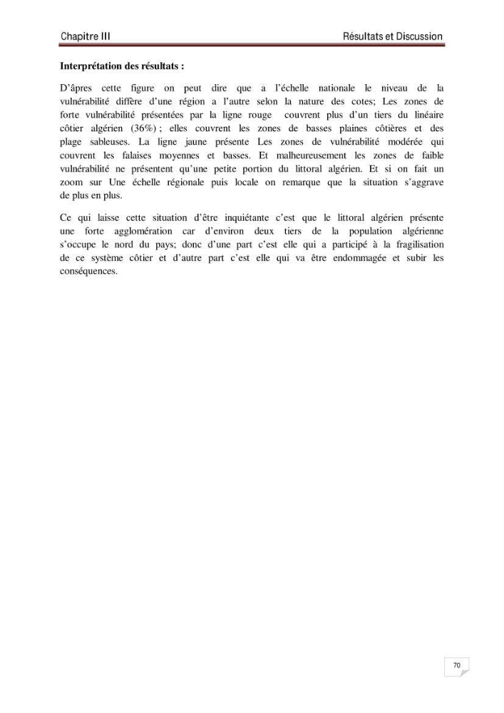 Evaluation de la vulnérabilité des côtes du littoral centre