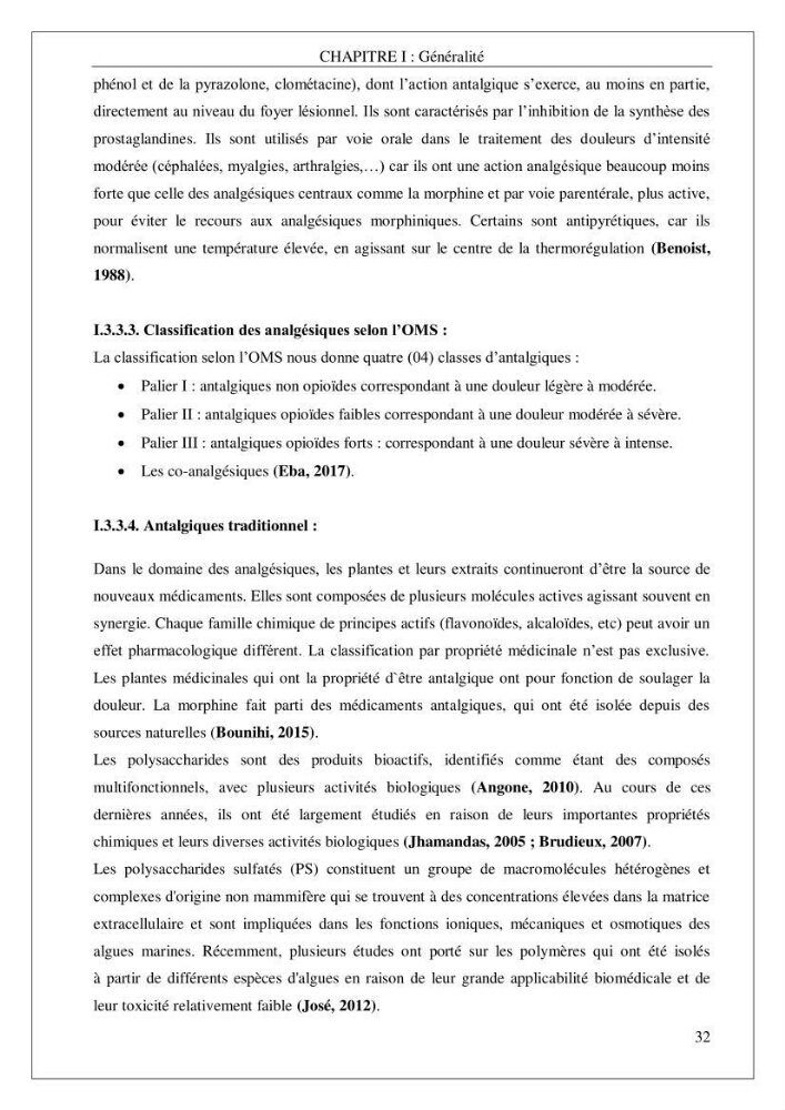 Valorisation biotechnologique d’une substance marine: étude antibactérienne, antioxydante et analgésique