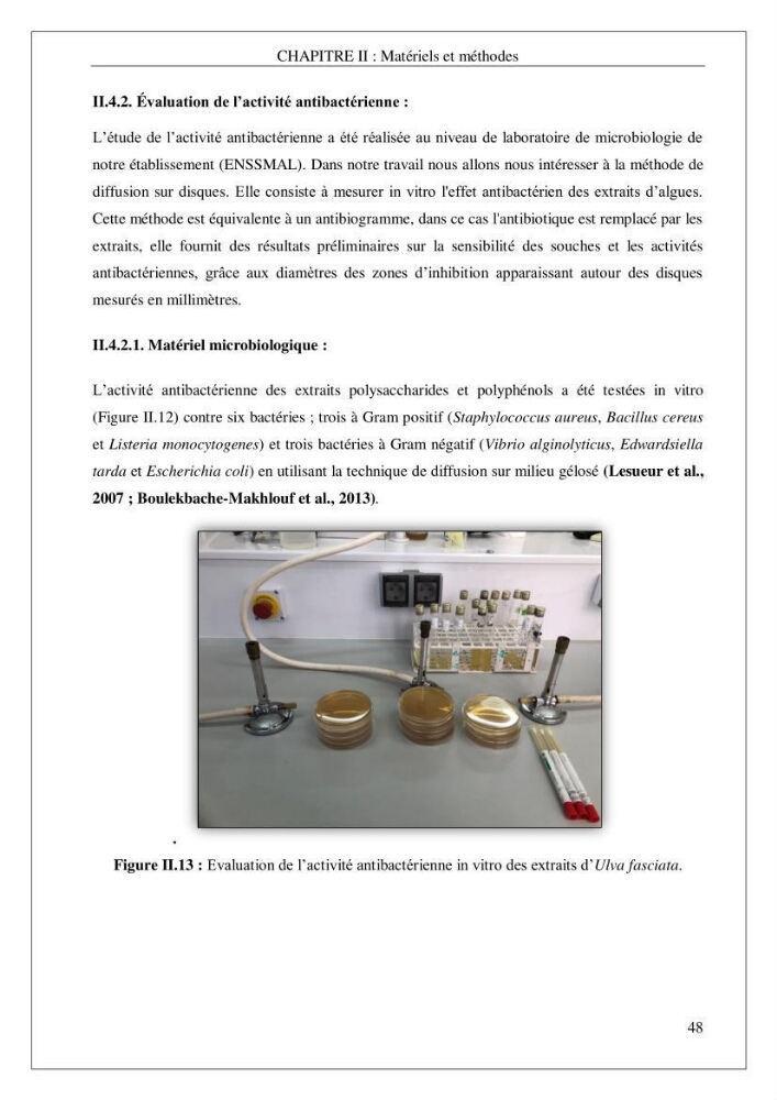 Valorisation biotechnologique d’une substance marine: étude antibactérienne, antioxydante et analgésique