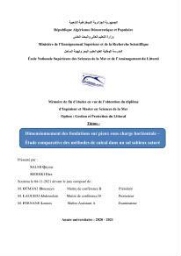 Dimensionnement des fondations sur pieux sous charge horizontale – étude comparative des méthodes de calcul dans un sol sableux saturé: