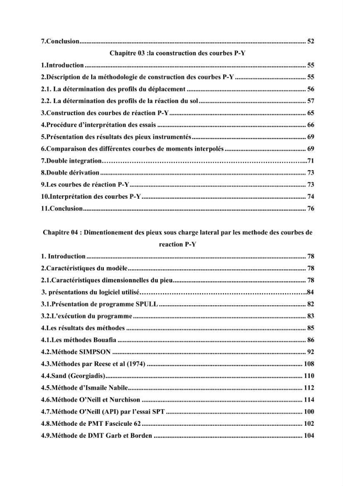 Dimensionnement des fondations sur pieux sous charge horizontale – étude comparative des méthodes de calcul dans un sol sableux saturé: