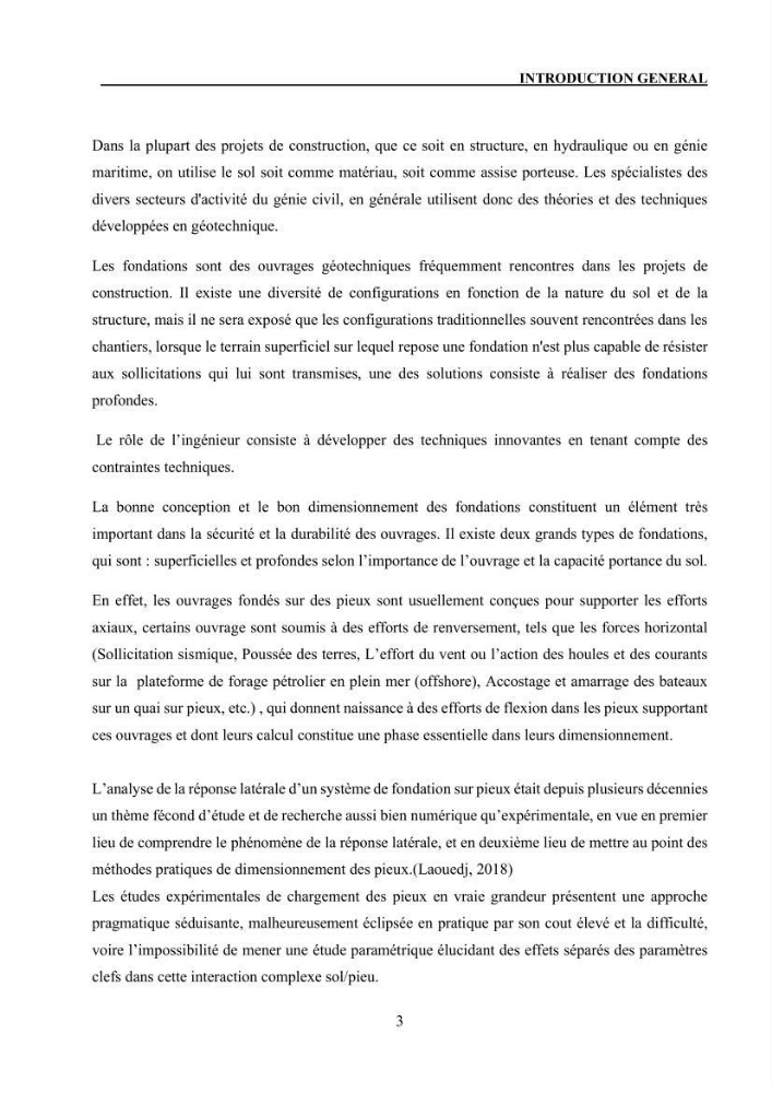 Dimensionnement des fondations sur pieux sous charge horizontale – étude comparative des méthodes de calcul dans un sol sableux saturé: