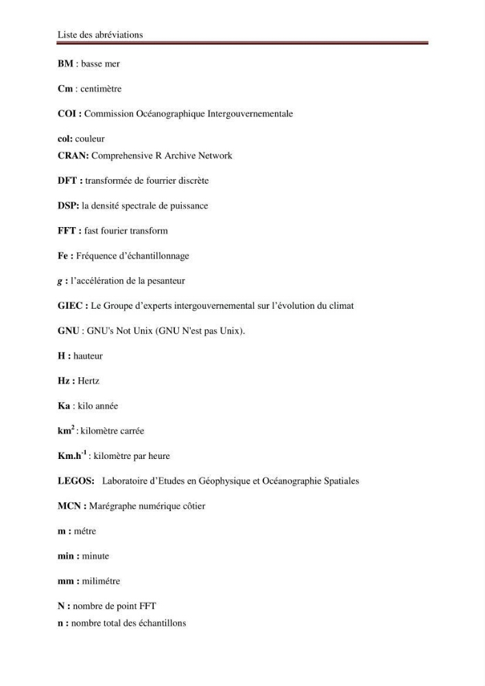 Traitement informatique d\'un signal du niveau de la mer: