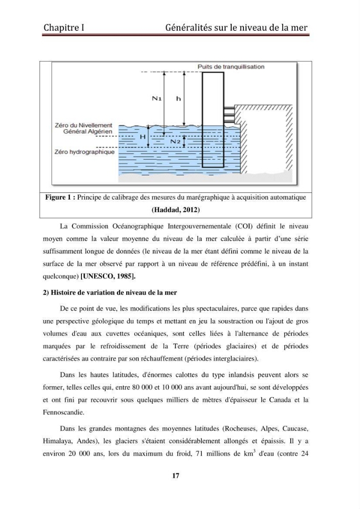 Traitement informatique d\'un signal du niveau de la mer: