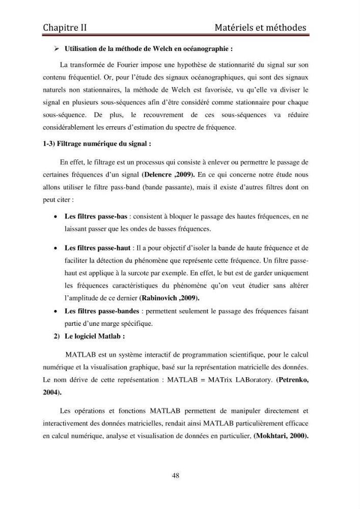 Traitement informatique d\'un signal du niveau de la mer: