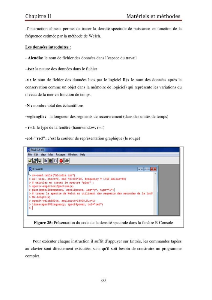 Traitement informatique d\'un signal du niveau de la mer: