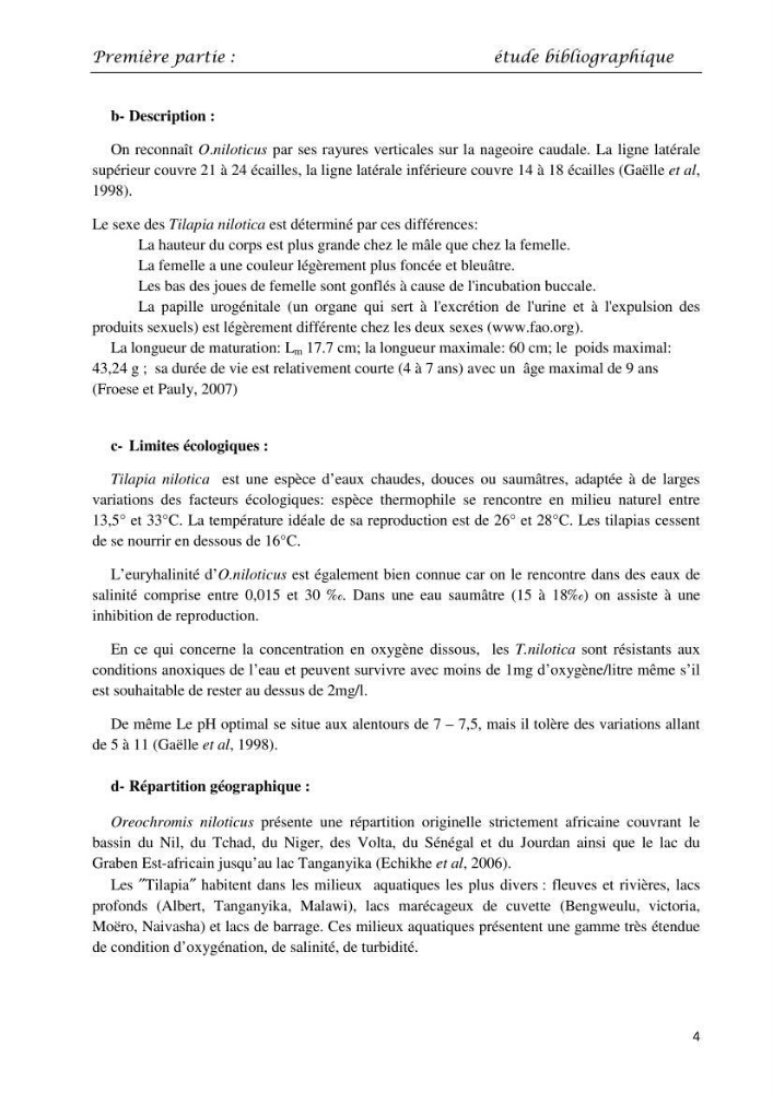 Détermination du taux des protéines et des lipides de la chair des poissons d\'eau de mer (Dicentrarchus labrax, Sparus aurata) et d\'eau douce (Oreochromis niloticus, Cyprinus carpio):