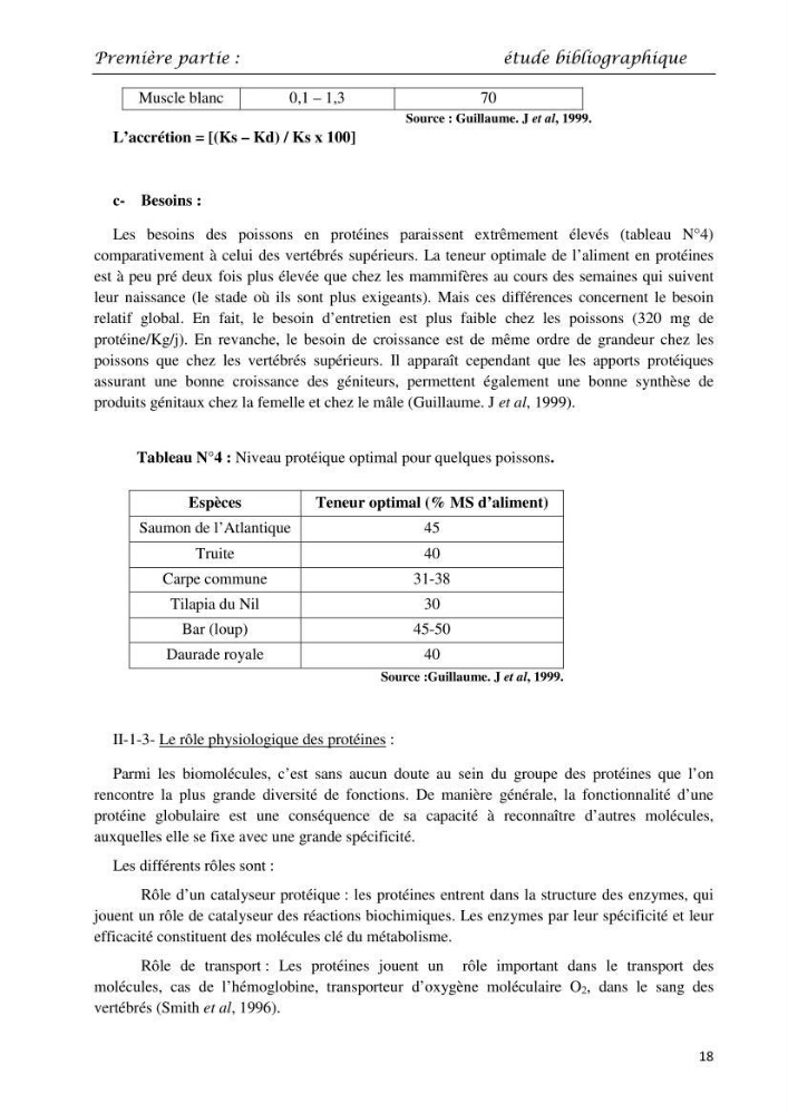 Détermination du taux des protéines et des lipides de la chair des poissons d\'eau de mer (Dicentrarchus labrax, Sparus aurata) et d\'eau douce (Oreochromis niloticus, Cyprinus carpio):