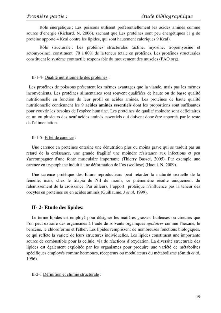 Détermination du taux des protéines et des lipides de la chair des poissons d\'eau de mer (Dicentrarchus labrax, Sparus aurata) et d\'eau douce (Oreochromis niloticus, Cyprinus carpio):