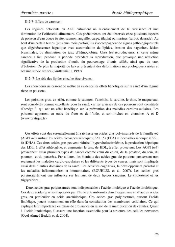 Détermination du taux des protéines et des lipides de la chair des poissons d\'eau de mer (Dicentrarchus labrax, Sparus aurata) et d\'eau douce (Oreochromis niloticus, Cyprinus carpio):