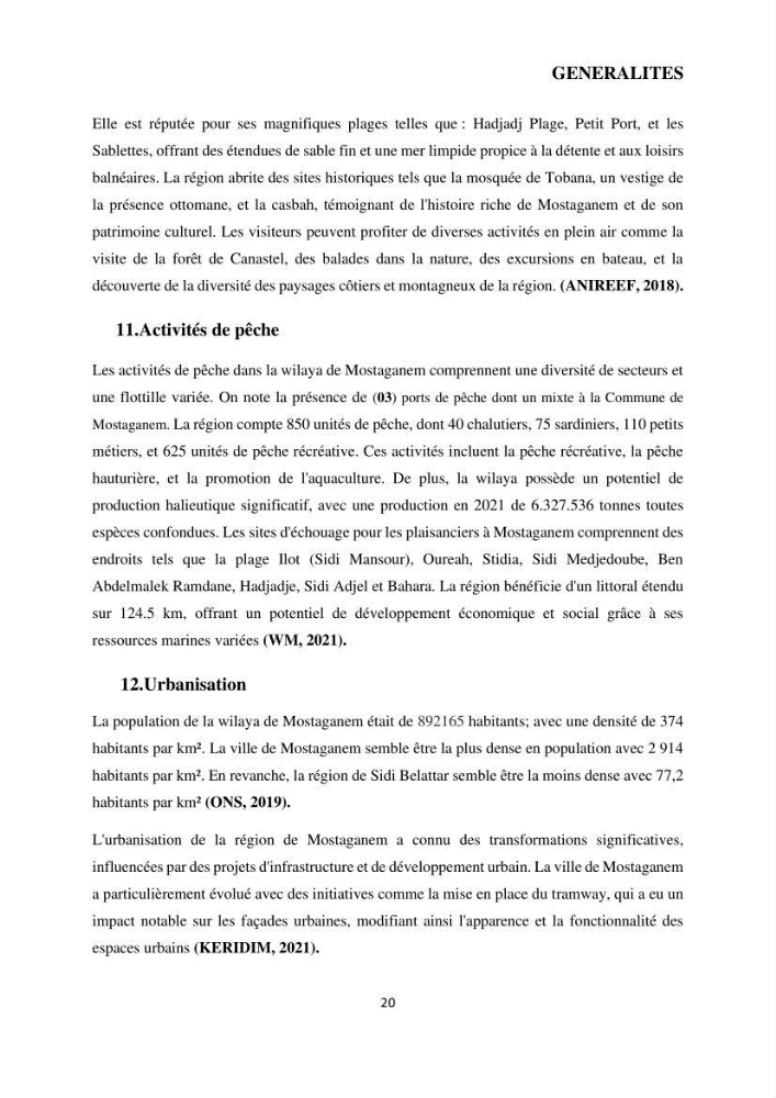 Analyse benthique des fonds marins de Stidia (Wilaya de Mostaganem ) aprés mise en place d\'un récif artificiel