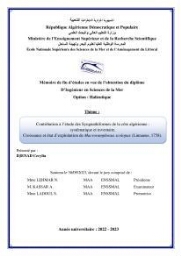Contribution à l'étude des Syngnathiformes de la côte algérienne: systématique et inventaire, croissance et état d'exploitation de Macroramphosus scolopax( Linnaeus, 1758 )