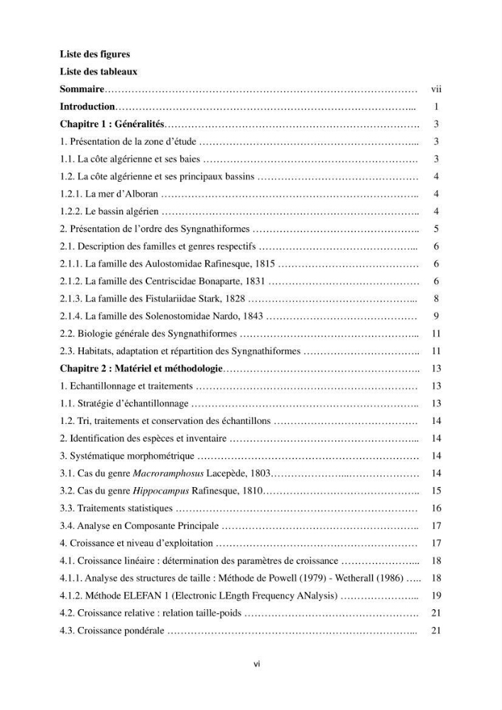 Contribution à l\'étude des Syngnathiformes de la côte algérienne: systématique et inventaire, croissance et état d\'exploitation de Macroramphosus scolopax( Linnaeus, 1758 )