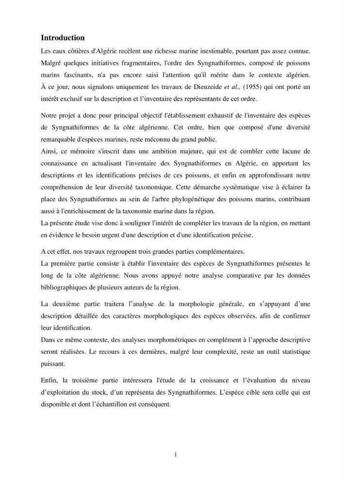 Contribution à l\'étude des Syngnathiformes de la côte algérienne: systématique et inventaire, croissance et état d\'exploitation de Macroramphosus scolopax( Linnaeus, 1758 )