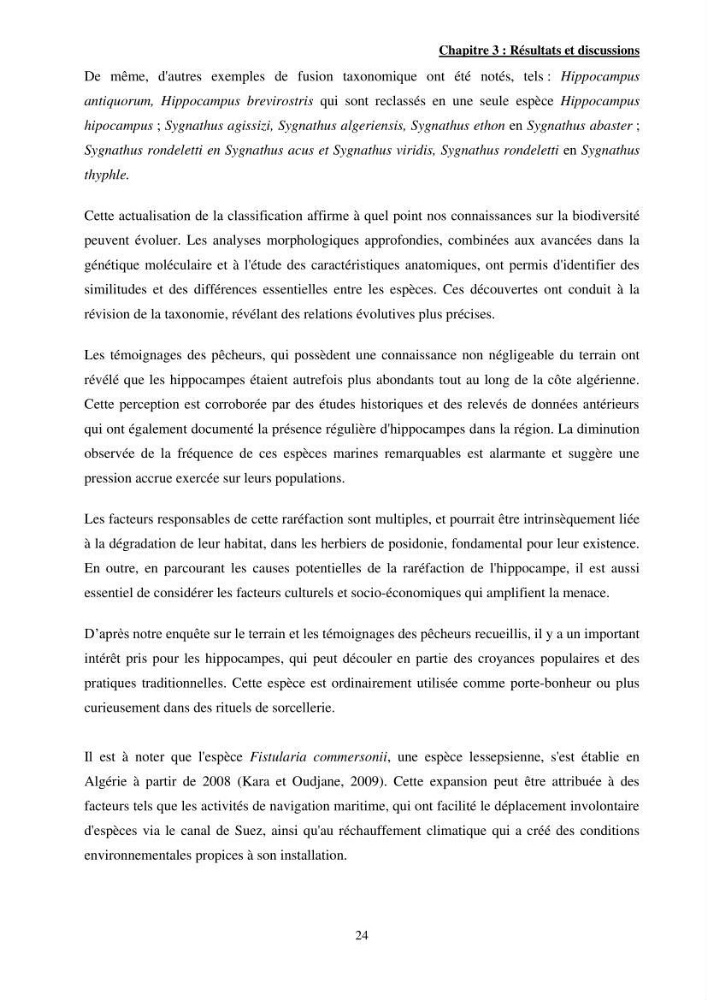 Contribution à l\'étude des Syngnathiformes de la côte algérienne: systématique et inventaire, croissance et état d\'exploitation de Macroramphosus scolopax( Linnaeus, 1758 )