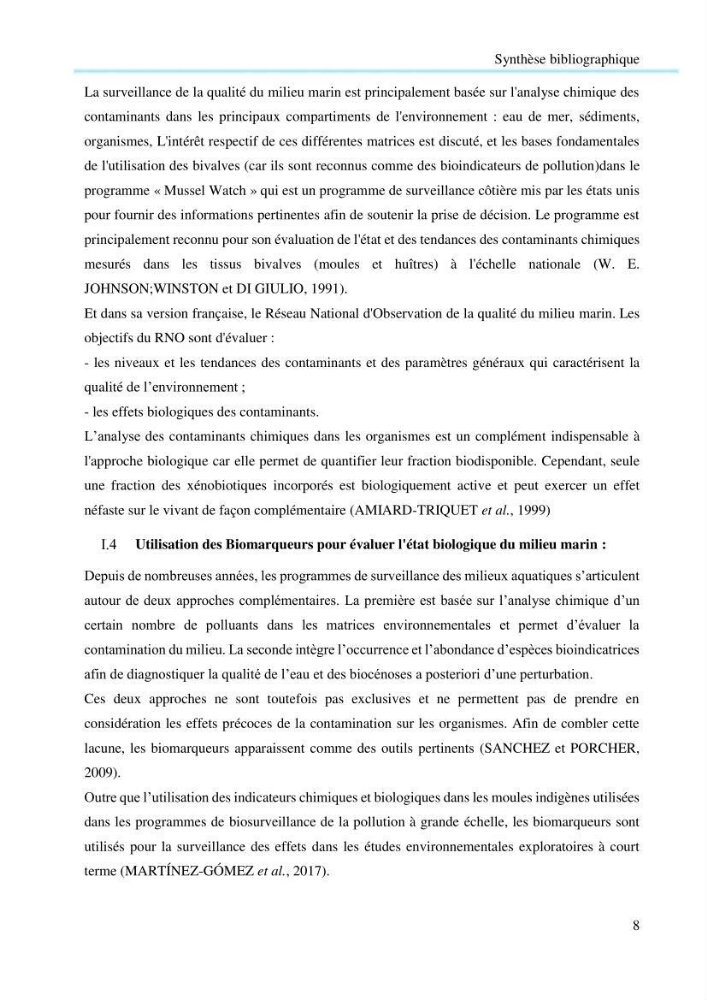 Contribution à la mesure du stress chez Mytilus galloprovincialis (Lamarck, 1819):