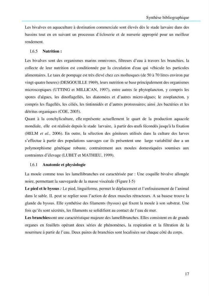 Contribution à la mesure du stress chez Mytilus galloprovincialis (Lamarck, 1819):