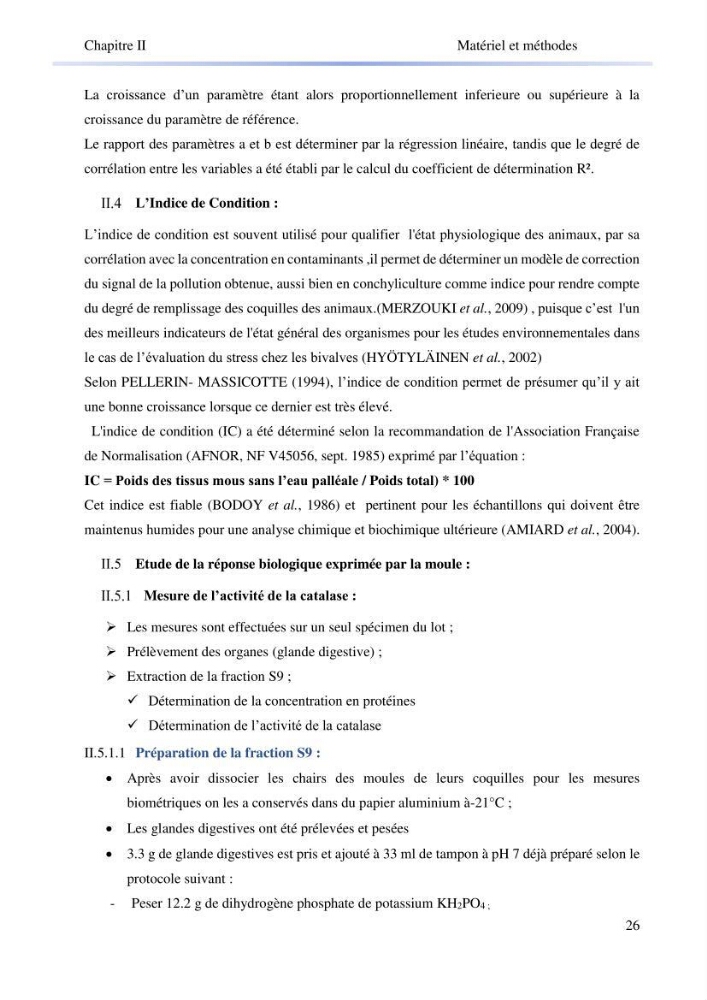Contribution à la mesure du stress chez Mytilus galloprovincialis (Lamarck, 1819):